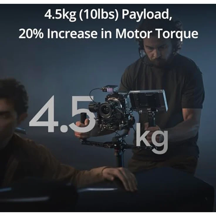 DJI RS 4 Pro Combo, 3-Achsen Gimbal-Stabilisator für DSLR- und Kinokameras Canon/Sony/Panasonic/Nikon/Fujifilm, Native vertikale Aufnahme, 4,5 kg Nutzlast, mit Videosender und Focus Pro Motor – Bild 3