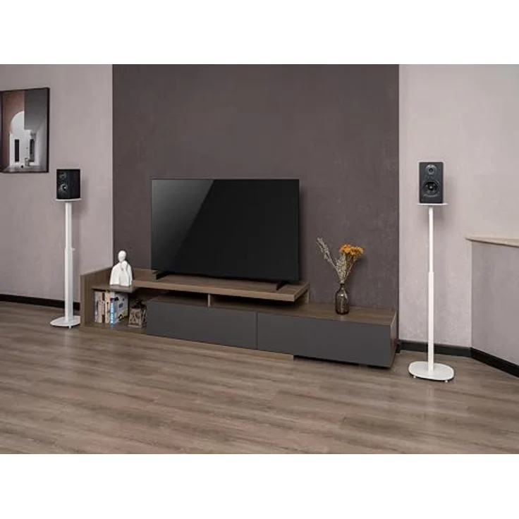 my wall höhenverstellbare Lautsprecherständer 2er-Set – HS23WL, universelle Ständer für JBL, SONOS, Bose oder Teufel, entkoppelt für optimalen Klang, schwarz – Bild 2