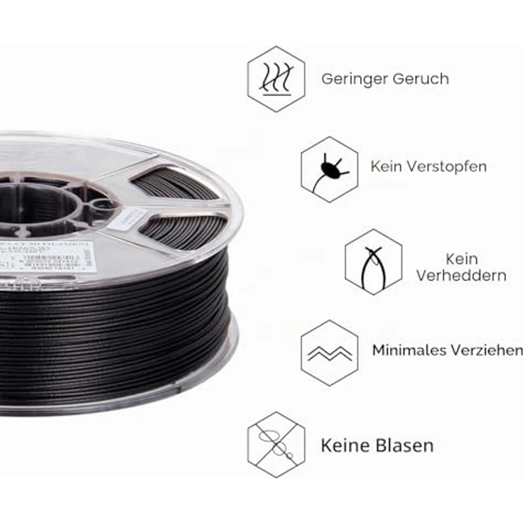 eSUN PA-CF Carbon Fiber Filled Nylon Filament 1,75 mm, Natural, 1KG - Hohe Festigkeit, Temperaturbeständigkeit bis 120 °C, flammhemmend UL94-V2 – Bild 4