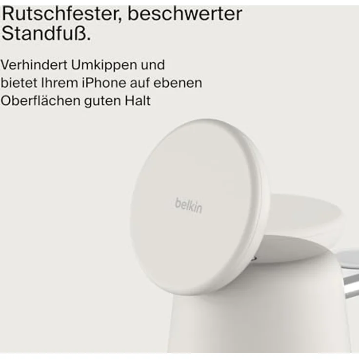 Belkin Boost Charge Pro 2-in-1 MagSafe Ladestation (15 W), Wireless Charger, Beige – Bild 5