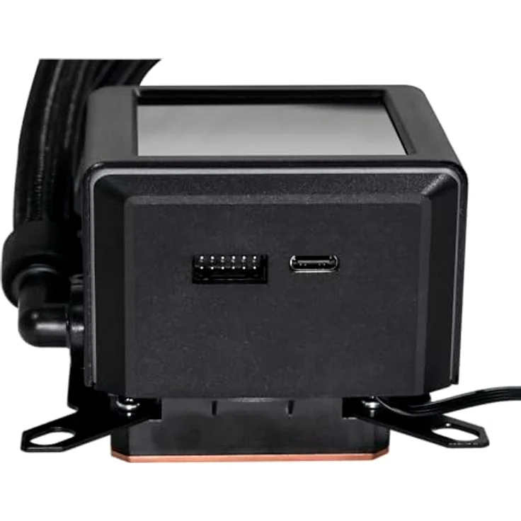Lian Li Galahad LCD AIO CPU-Kühler, Hochleistungs-ARGB-Lüfter, LCD-Bildschirm, 45-Grad-Anschlüsse, Asetek-Pumpe der 8. Generation, 360mm, Schwarz – Bild 5