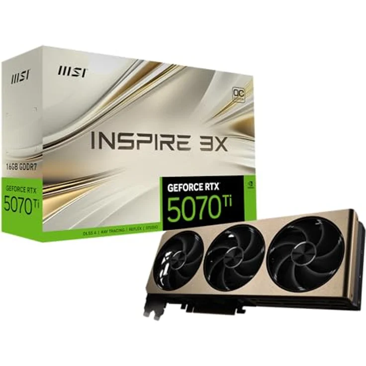 MSI GeForce RTX 5070 Ti 16G Inspire 3X OC, 16GB GDDR7, PCIe 5, Boost bis 2482 MHz, HDMI 2.1b, DisplayPort 2.1b – Bild 1