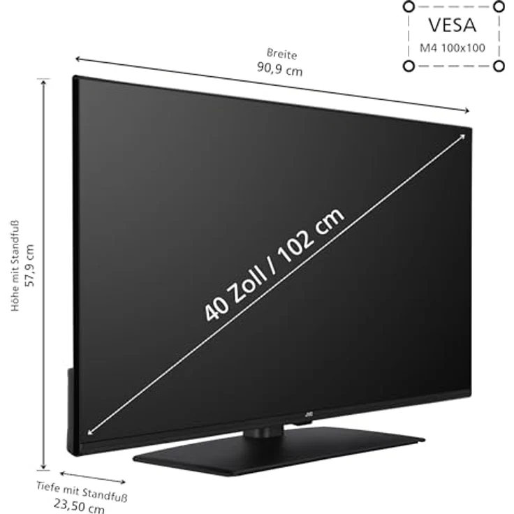 JVC 40 Zoll Fernseher LT-40VF4455 - Full HD Fernseher mit Triple-Tuner, schwarz LED TV – Bild 2