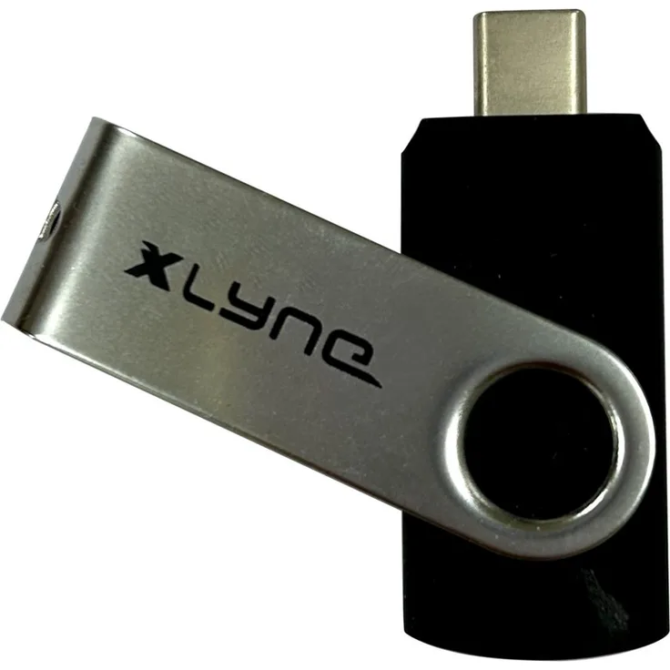 XLYNE USB Type-C SPEED FORCE Flash Drive 16GB, USB 3.0, Lesegeschwindigkeit 100 MB/s, robust, Schwarz
