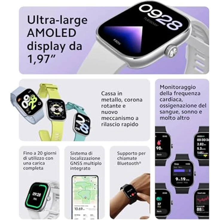 Xiaomi Redmi Watch 4 Smartwatch mit 1.97" AMOLED-Display mit 390 x 450 Pixel und 60Hz, Bis zu 20 Tage Akkulaufzeit, HyperOS, Herzraten- und Blutsauerstoffmessungen - Obsidian Schwarz – Bild 3