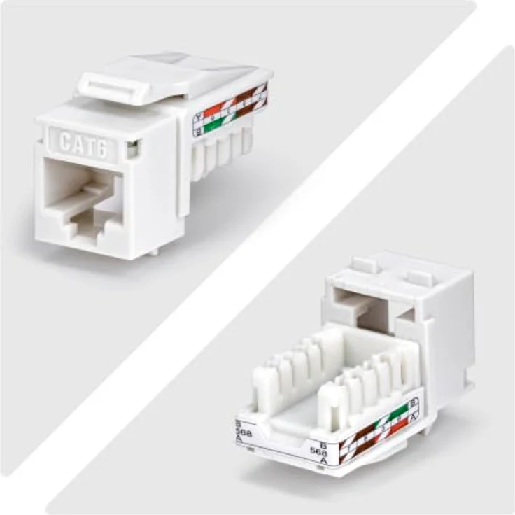 StarTech Cat6 Keystone Jack 24er-Pack, UTP, 90° LSA Anschluss, für LAN Verkabelung, Weiß – Bild 2