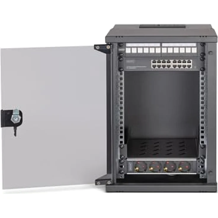Digitus 10" SOHO PRO Netzwerk-Set, 9HE Wandgehäuse mit Zubehör, Serverschrank in Schwarz – Bild 5