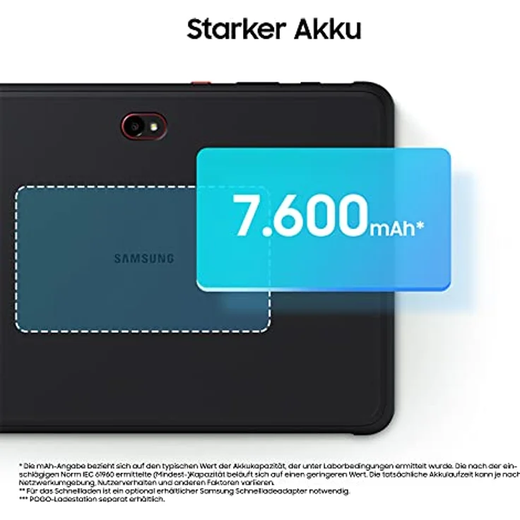 Samsung Galaxy Tab Active 4 Pro Wassergeschütztes, Robustes Android-Tablet, 10,1 Zoll Display, 4 GB RAM und 64 GB erweiterbarer interner Speicher, Akku 7.600 mAh, Schwarz – Bild 5