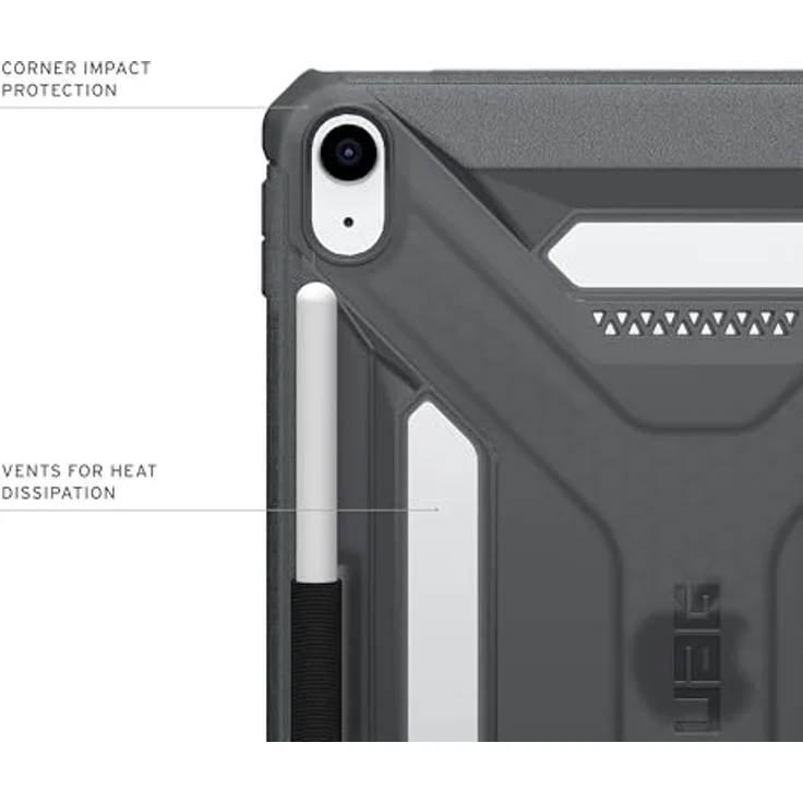 URBAN ARMOR GEAR Scout LT Case für Apple iPad 10.9 / iPad 11, grau transparent, mit Apple Pencil Halterung und verstärkten Ecken, Militärstandard Schutz – Bild 4