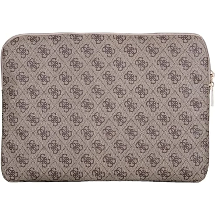 CG MOBILE Guess Sleeve 14" 4G Reißverschlusstasche aus Öko-Leder mit Dreieck-Logodesign, Braun – Bild 2