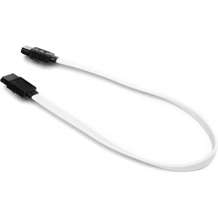 DUTZO SATA-Kabel, 0.3 m, weiß, gerader Verbinder, kompatibel mit SATA-I/II/III für HDDs/SSDs/CD/DVD/BluRay
