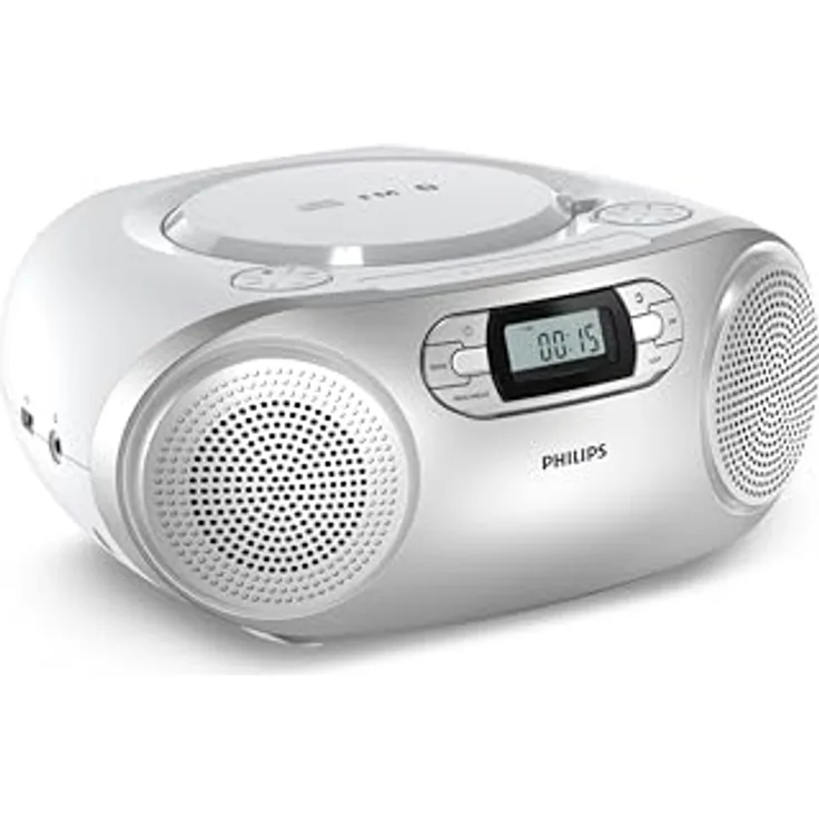 Philips Tragbare CD-Soundmaschine TAZ2000, DAB+/UKW-Radio, Bluetooth 6.0, Kassettenspieler, USB-Wiedergabe, Dynamische Bassverstärkung, Stereolautsprecher, Netz-/Batterieversorgung
