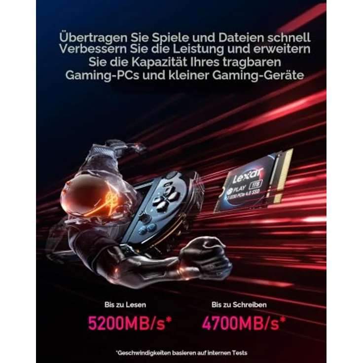 Lexar SSD PLAY 1TB PCIe4.0, M.2 2230, 5200/4700MB/s, SSD-Festplatte – Bild 2