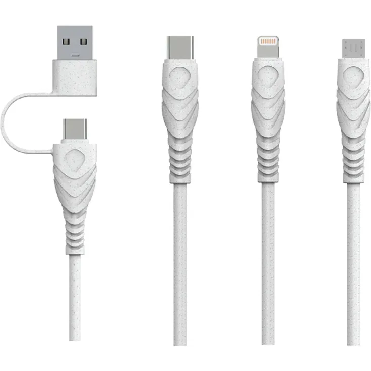 BIOnd BIOnd51-UNI 2in1 to 5in1 Sync&Charge Cable, USB-Kabel mit vielfältigen Anschlüssen, 1,2 m, weiß