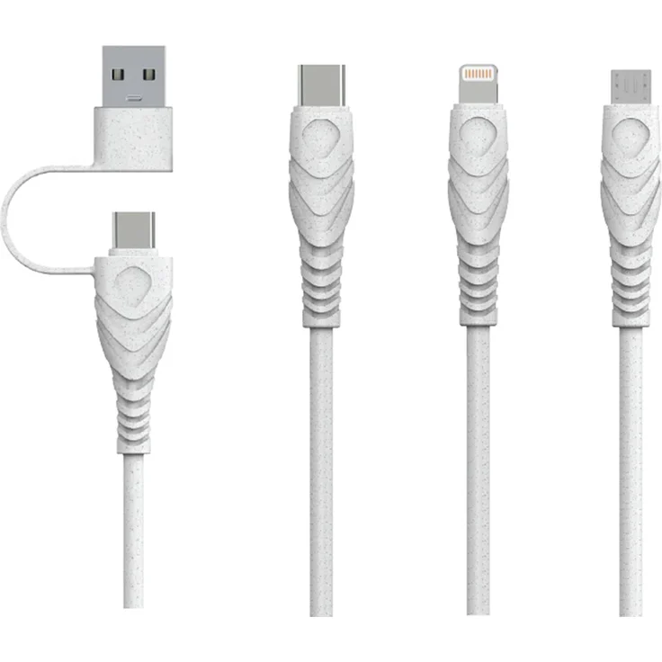 BIOnd BIOnd51-UNI 2in1 to 5in1 Sync&Charge Cable, USB-Kabel mit vielfältigen Anschlüssen, 1,2 m, weiß