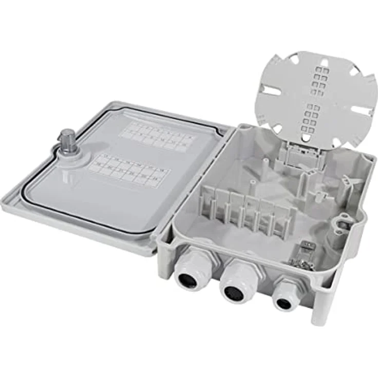 LogiLink Glasfaser-Wandgehäuse FB124E, FTTH/FTTB, 24 Fasern, IP55, lichtgrau – Bild 2