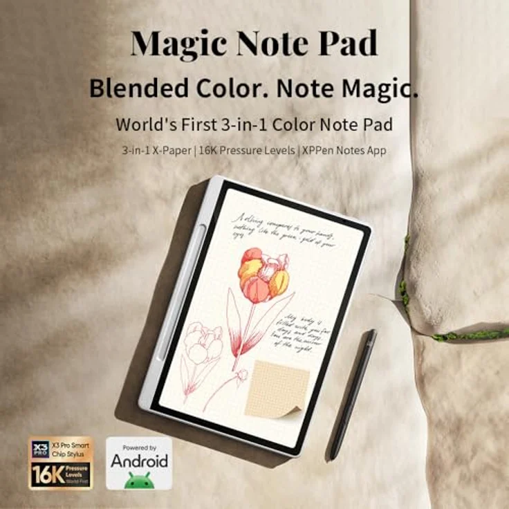 XP-Pen Magic Note Pad 10,95 Zoll E-Book Reader mit X3 Pro 16384 Druckstufen Stift, 128 GB Speicher, Android 14, 3-in-1-Display – Bild 2