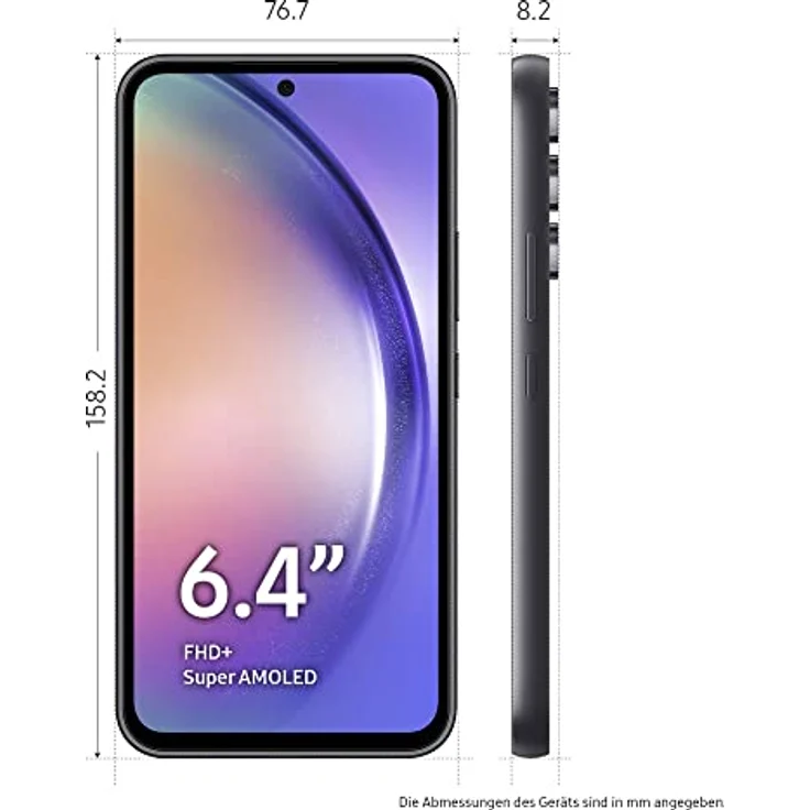 Samsung Galaxy A54 5G, Android Smartphone, 6,4 Zoll Dynamic AMOLED Display, 5.000 mAh Akku, 128 GB/8 GB RAM Handy in Awesome Graphite inkl. 30 Monate Herstellergarantie  – Bild 3