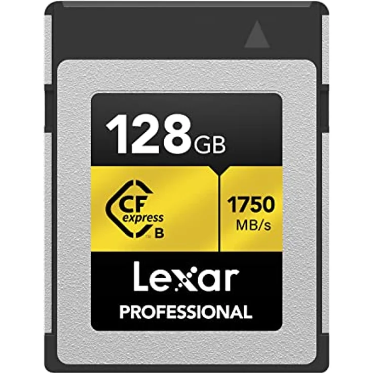 Lexar Professional GOLD-Serie CFexpress Karte 128GB, Typ B CF Karte, bis zu 1750 MB/s Lesen, Nehmen Sie PCIe 3.0 und NVMe, Speicherkarte für professionelle Fotografen, Videofilmer (LCXEXPR128G-RNENG) – Bild 1