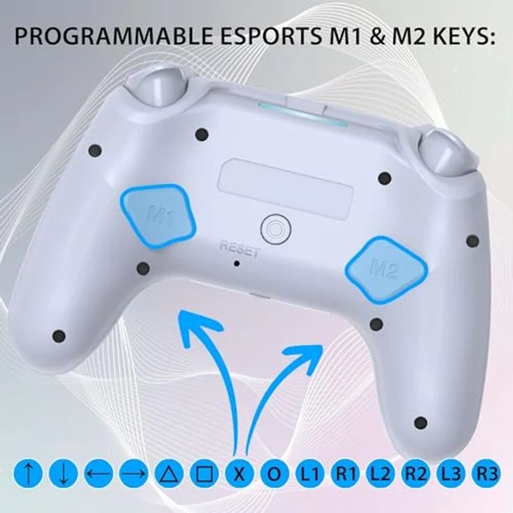 Subsonic Kabelloser Controller für PS4 – Bluetooth-Controller mit LED, Vibration und 3,5 mm Gaming-Headset-Anschluss – Weiß – Bild 5