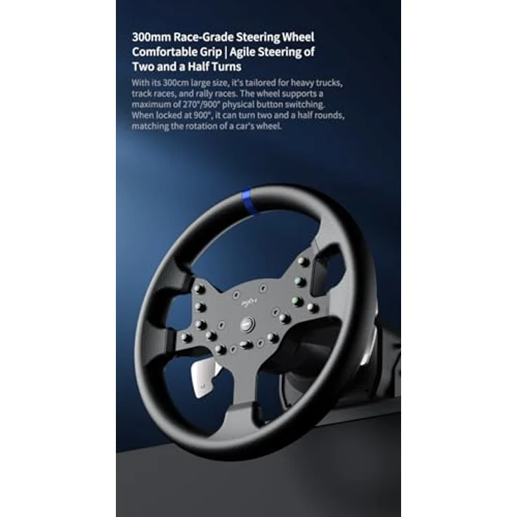 PXN Gaming Wheel V99, Lenkrad & Pedale Set für PS4, PC, PS3, Xbox One, Switch – Bild 6
