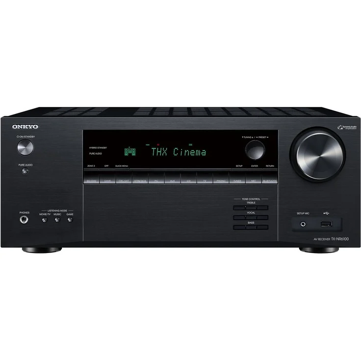Onkyo TXNR6100M2 Aktion Verstärker mit THX® Certified Select, 8K Ultra HD, und Dolby Atmos, 5 GHz/2,4 GHz Dual-Band Wi-Fi® - Schwarz – Bild 1