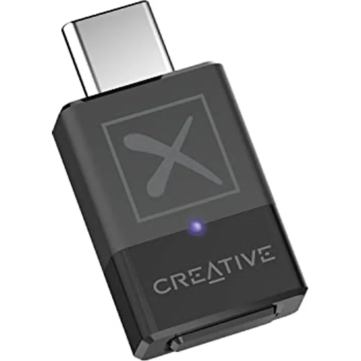 CREATIVE BT-W5 USB smart Bluetooth 5.3 Audio Transmitter, aptX Adaptive - Zuverlässige Audioübertragung mit hoher Auflösung, automatisch einstellbarem Bitrate, und einfacher Geräte-Schalter, Schwarz
