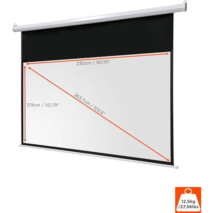 celexon basic line Motorleinwand 240 x 135cm, Heimkino Leinwand, Leinwand 16:9, Beamerleinwand, 3D – Bild 2