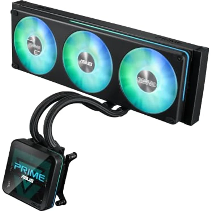 Asus Prime SLC II 360 ARGB LCD, Prozessor-Flüssigkeitskühlsystem, 360 mm, für AM4, AM5, LGA1851, LGA1700, Kupfer, 3 x 120 mm – Bild 1