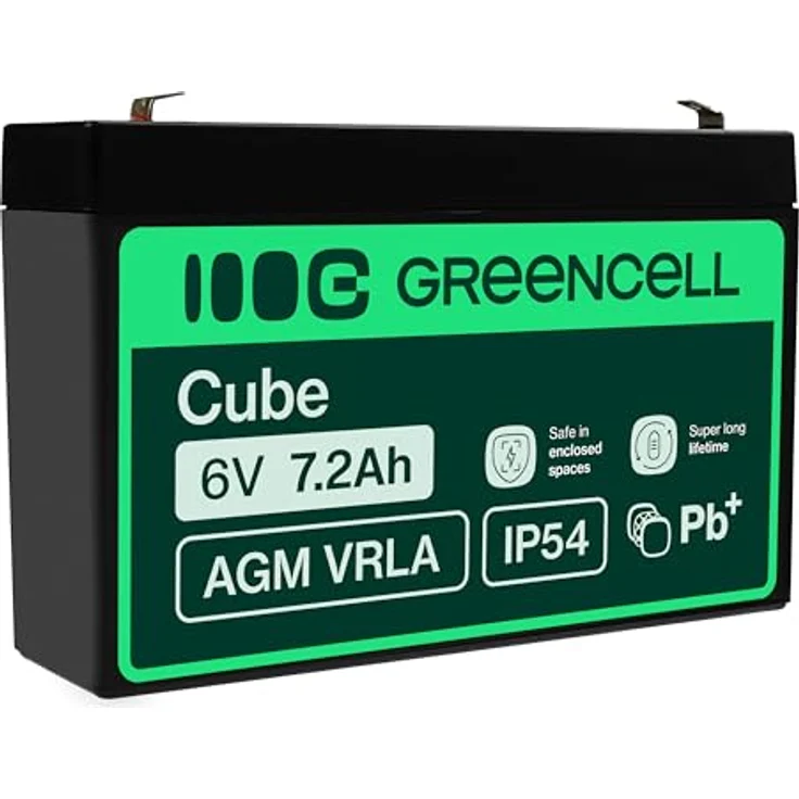 Green Cell® AGM 6V 7,2Ah VRLA Bleiakku, wartungsfrei und zyklenfest für Elektro-Spielzeug, Alarmanlagen und USV-Systeme – Bild 1