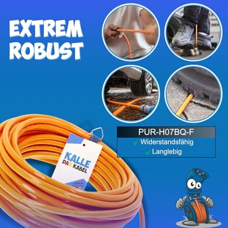 KALLE DAS KABEL CEE Verlängerung Kalle Blue Signal 2,5mm², 10 Meter, Vollpur-Premium-Leitung, hohe Flexibilität -40°C bis +90°C, geruchsneutral, abriebfest – Bild 2