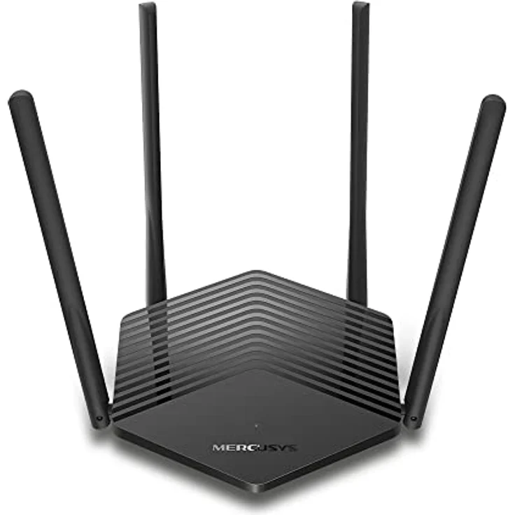 Mercusys WLAN-Router 6 1500 Mbps, Dual-Band WLAN-Router, 4 RJ45 Gigabit-Anschlüsse, 4 5dBi-Antennen, MU-MIMO, WPA3, intelligente Verbindung, Kindersicherung, BSS Coloring-Technologie, MR60X, schwarz - Preisvergleich – Bild 2