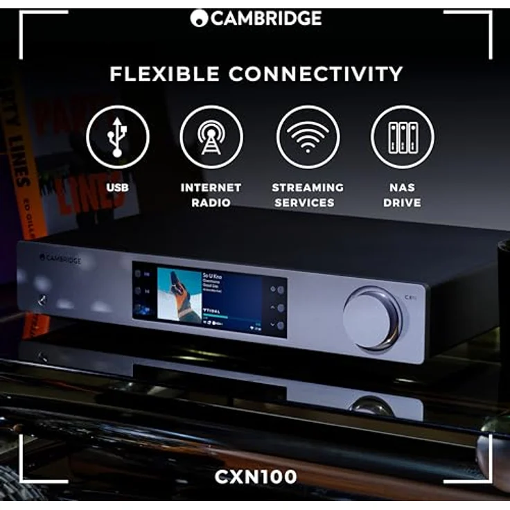 Cambridge Audio CXN100 - Separater hochauflösender WiFi-Netzwerk-Audioplayer, Streamer und Vorverstärker mit Display, integriertem Chromecast, Internetradio und Sabre DAC - Lunar Grey – Bild 4