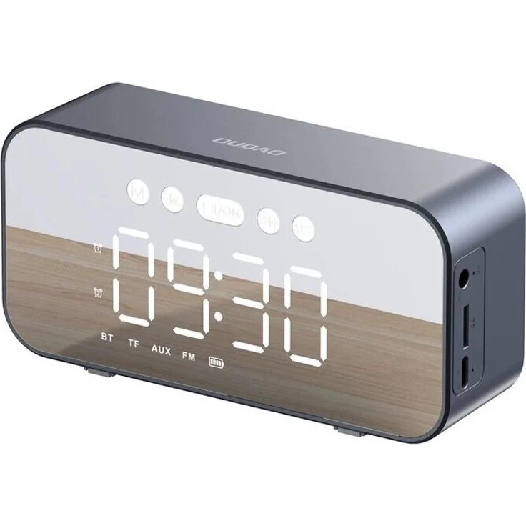 Dudao Y17 Bluetooth Uhr / Lautsprecher, multifunktional mit Weckerfunktion, FM-Radio und SD-Kartenleser, Silber