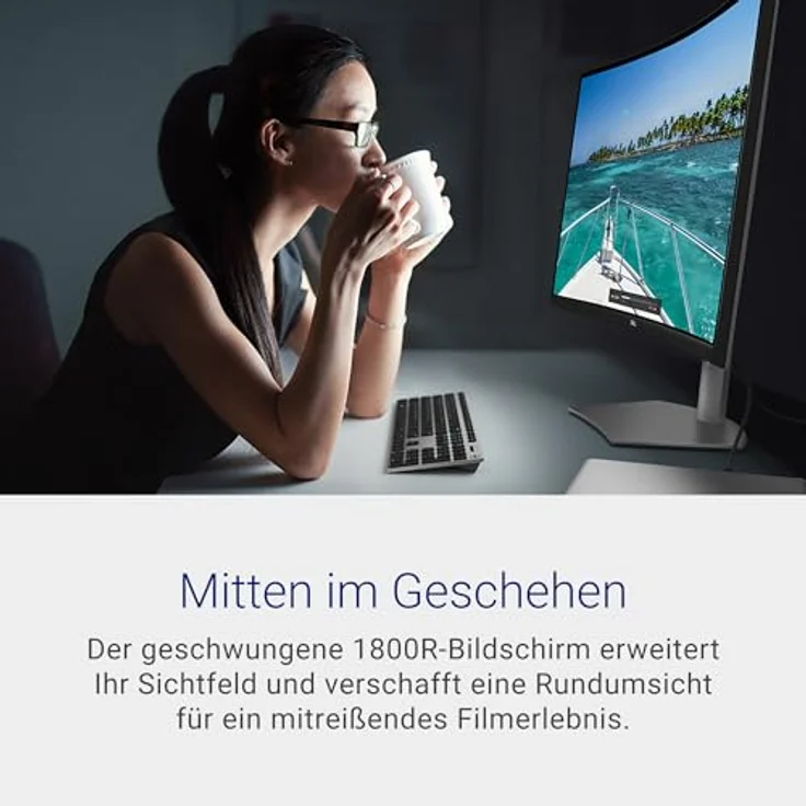 Dell S3221QSA 31.5 Zoll 4K UHD Curved Monitor, 60Hz, VA, 4ms, AMD FreeSync, 99% sRGB, Silber – Bild 3