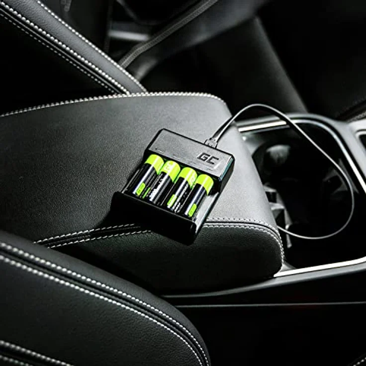 GreenCell BAT Akku Ladegerät GreenCell VitalCharger Ni-MH AA/AAA microUSB USB-C Port Black – Bild 6