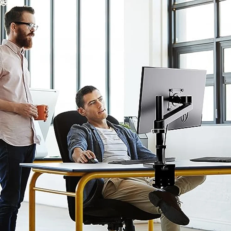 ERGOTRON NX Monitor Arm in Schwarz - Tischhalterung für Monitore bis ca. 34 Zoll BZW, bis 8kg, manuell höhenverstellbar von 19,9-44,7 cm, VESA Standard, 5 Jahre Garantie – Bild 3