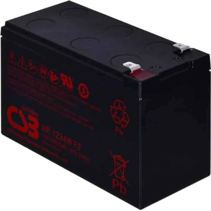 Hitachi CSB Battery HR1234WF2, VRLA Batterie 9Ah 12V, Schwarz, für USV-Systeme geeignet – Bild 1