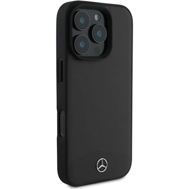 Mercedes-Benz CG Handyhülle für iPhone 16 Pro, Kompatibel mit Magsafe, Strukturiertes und Einfarbige Ledertasche Schwarz – Bild 4