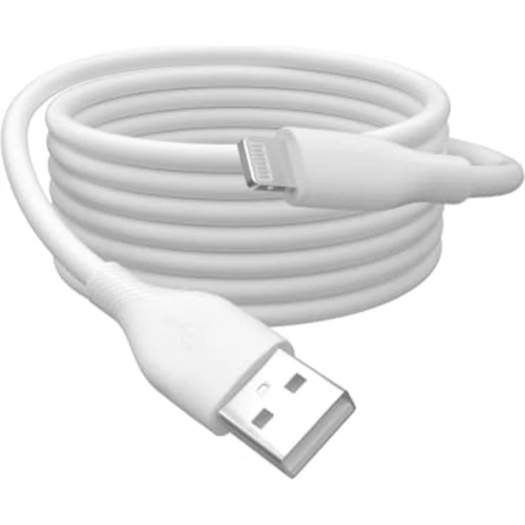 DIGITUS USB 2.0 Kabel Typ A-Lightning, Silikon 2m MFI, weiß, hohe Haltbarkeit und Flexibilität bis 25.000 Biegungen – Bild 1