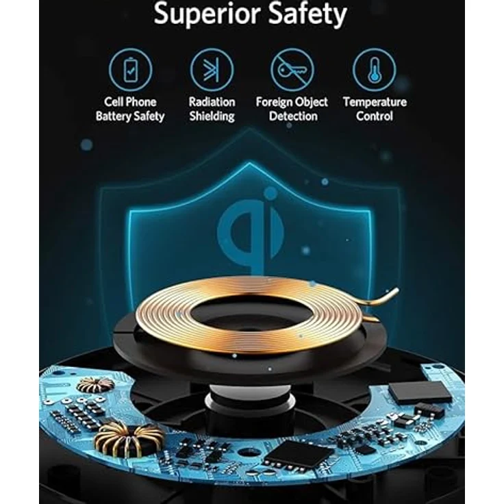 Anker Wireless Charger PowerWave Ladepad, Kabelloses 7.5W Ladegerät für iPhone 11/XR/XS/X/8, 10W für Samsung Galaxy S20/S10/S9/S9+/S8 (Netzteil Nicht inklusive, 120cm Kabel inklusive) – Bild 4