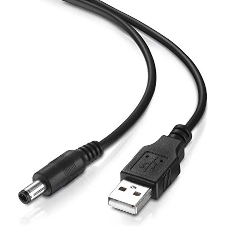 conecto CC20035 Niedervolt Ladekabel (USB-A Stecker auf DC-Hohlstecker 5,5x2,1mm), 0,60m, schwarz – Bild 3