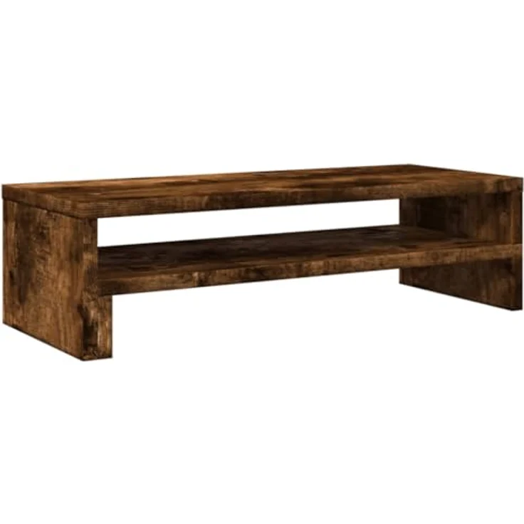 vidaXL Monitorständer Räuchereiche, Holzwerkstoff, 54x22x15 cm mit Stauraum, max. Belastbarkeit 25 kg – Bild 1