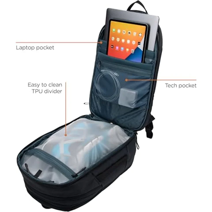 Thule Aion Backpack 28L, wasserabweisender Rucksack mit TPU-Trennwand, Schwarz – Bild 3