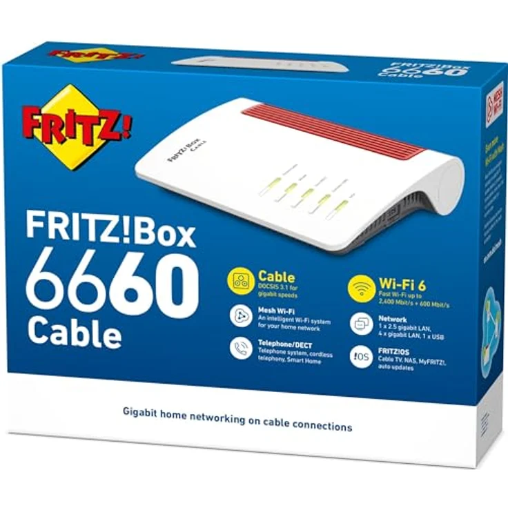 AVM FRITZ!Box 6660 Cable mit Modem WLAN-Router, Wi-Fi 6, 2.5-Gigabit-LAN – Bild 3