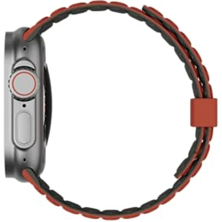URBAN ARMOR GEAR Pathfinder Armband für Apple Watch 49mm/46mm/45mm/44mm/42mm, wendbares magnetisches Silikon Glieder-Armband in Olive/Rust, kompatibel mit Ultra 2, Ultra, SE und Series 10/9/8/7/6/5/4/3/2/1 – Bild 5