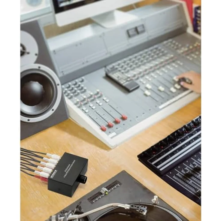 SpeaKa Professional SP-AS-500, 4 Port Cinch-Audio-Switch im Metallgehäuse, bidirektionaler Audioverteiler mit 4 Kanälen – Bild 4