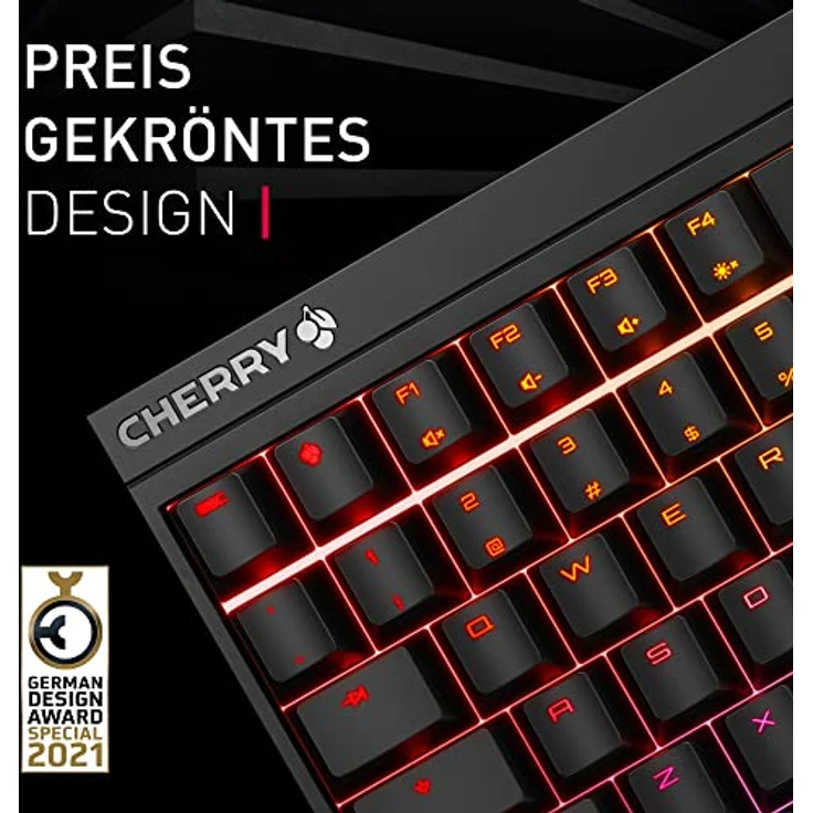 CHERRY MX 2.0S, kabelgebundene Gaming-Tastatur mit RGB-Beleuchtung, Deutsches Layout (QWERTZ), MX RED Switches, weiß – Bild 3