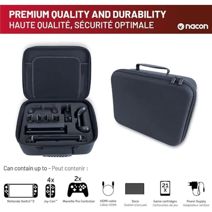 NACON NA029123, Hartschalenkoffer für Nintendo, Schwarz, aus EVA und Nylon, 300 mm x 280 mm – Bild 8