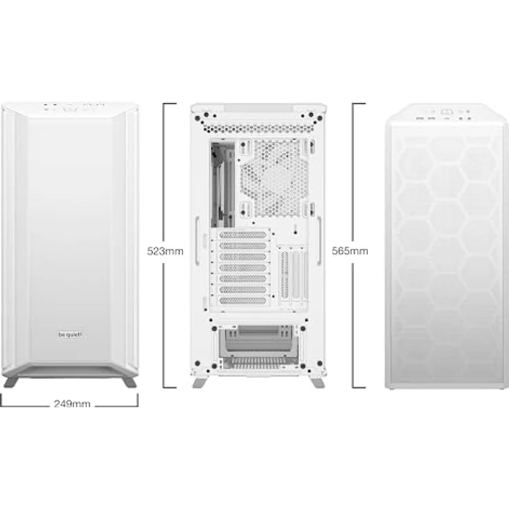 be quiet! Dark Base 701 White PC-Gehäuse, 3X Silent Wings 4 PWM high-Speed Lüfter, ARGB-Beleuchtung + ARGB-Controller, PWM-/ ARGB Hub, Lüftersteuerung, Mainboard-Tray für invertiertes Layout, BGW59 – Bild 2